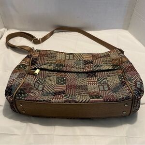 SAS Tapestry Quilt Colorblock Patchwork Shoulder Bag Purse